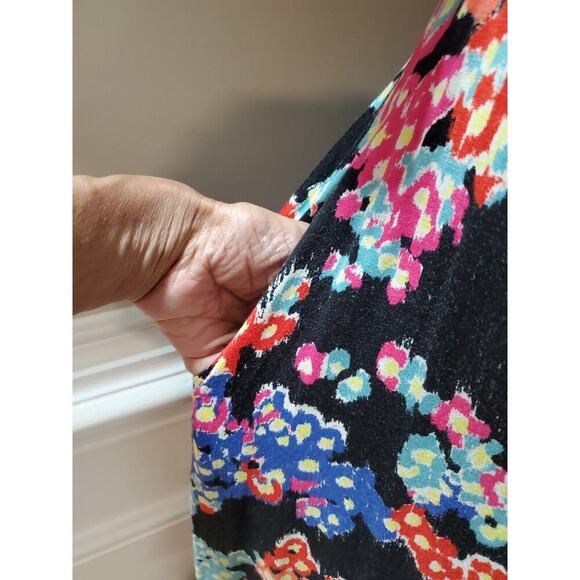 Jason Wu Women's Black Floral Sweetheart Neck Half Sleeve Knee Length Dress L - Picture 7 of 12